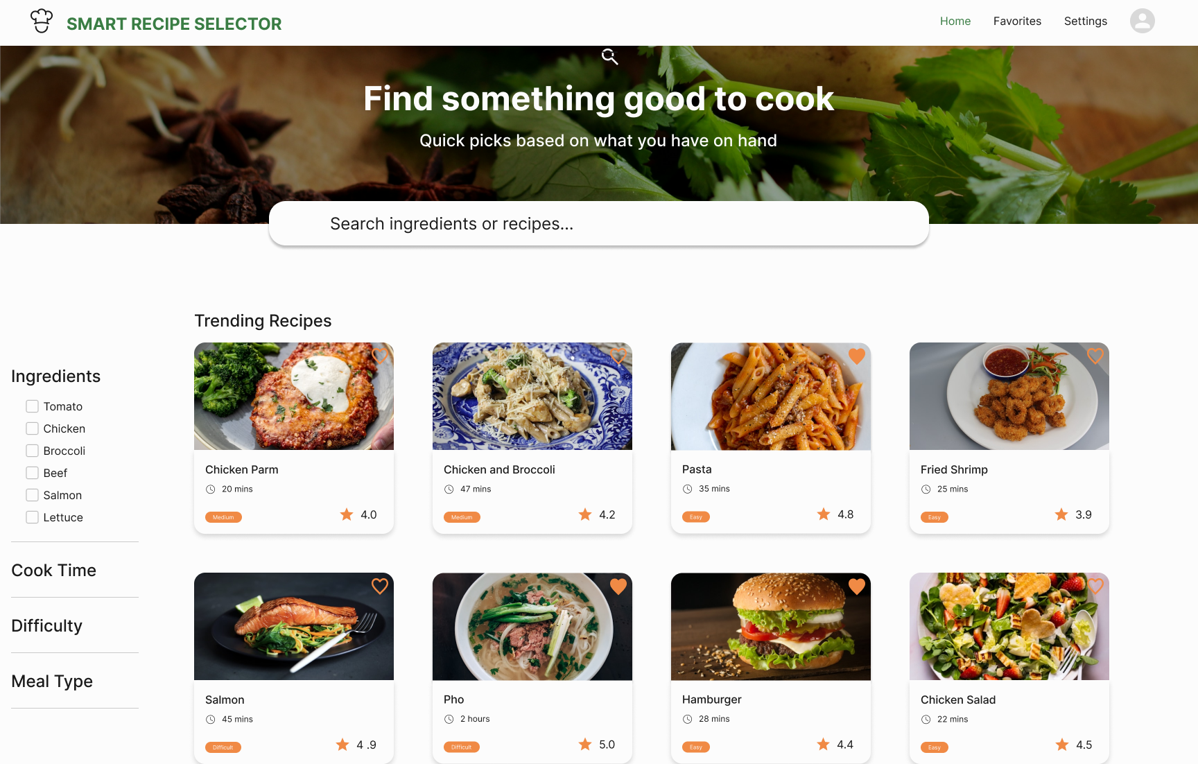 Website Design for Recipe Website