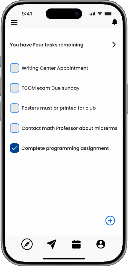 Task list screen